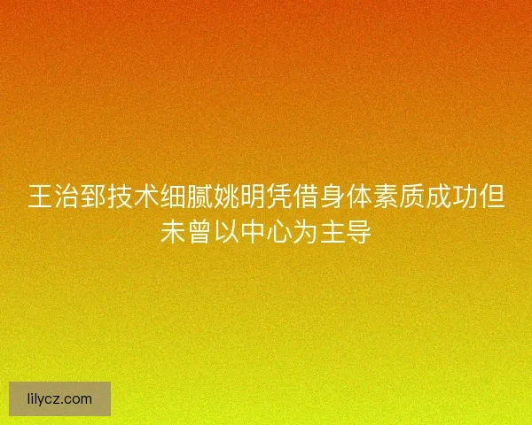 王治郅技术细腻姚明凭借身体素质成功但未曾以中心为主导